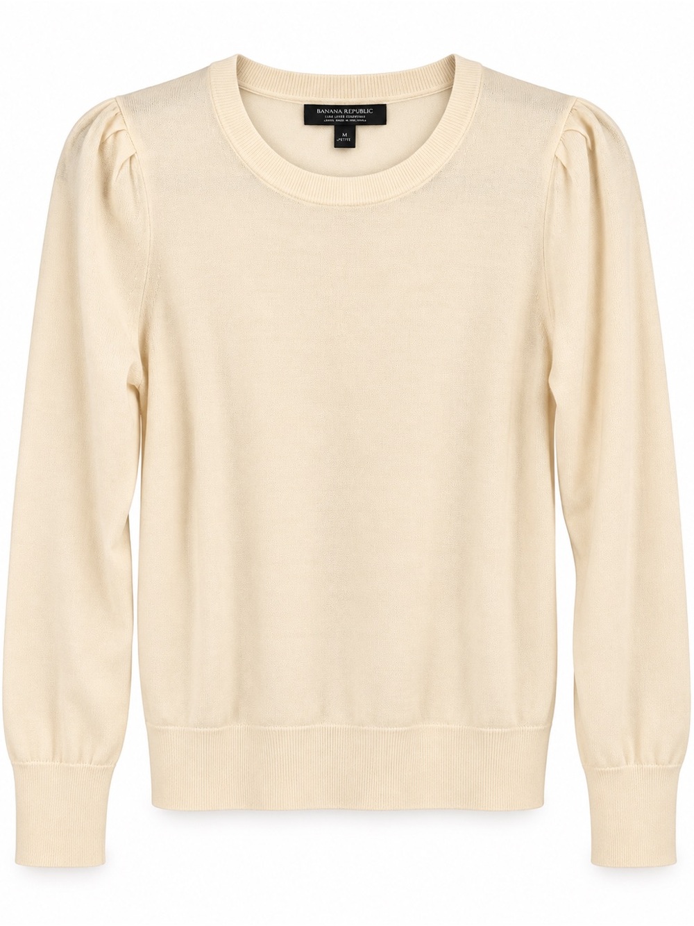 Banana Republic 100% Merino Wool Crewneck Sweater - Cream, Size M